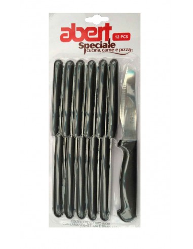 COLTELLI TAVOLA: vendita online BLISTER 12 COLTELLI PER PIZZA AVARI064PB12 ABERT in offerta