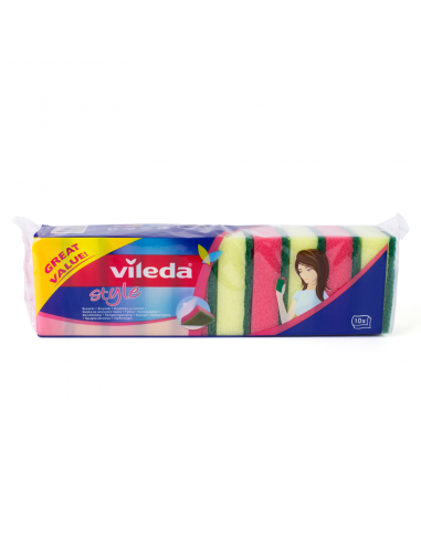 PANNI MICROFIBRA E PAVIMENTI: vendita online VILEDA CONFEZIONE 10 PZ SPUGNE ABRASIVE STYLE FHP in offerta