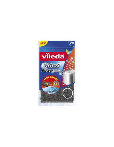 PANNI MICROFIBRA E PAVIMENTI: vendita online VILEDA GLITZI POWERINOX PAGLIETTA ABRASIVA 2 PZ FHP in offerta