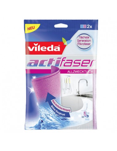 VILEDA PANNO MULTIUSO ACTIFIBRE CF 2PZ 29X29 CM FHP su Shop in Casa