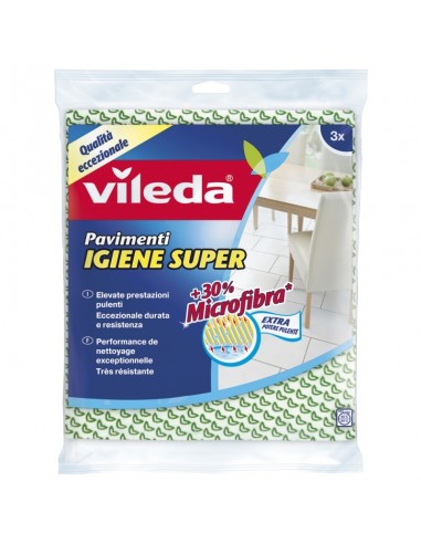 PANNI MICROFIBRA E PAVIMENTI: vendita online VILEDA 3 PANNI IGIENE SUPER 50X45 CM FHP in offerta