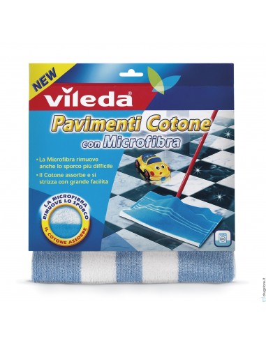 VILEDA PANNO PAVIMENTI IN COTONE E MICROFIBRA 50X50 FHP su Shop in