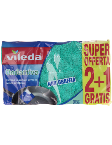 VILEDA ONDATTIVA MILLEUSI 2+1 SPUGNA ABRASIVA FHP su Shop in Casa