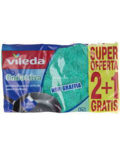 PANNI MICROFIBRA E PAVIMENTI: vendita online VILEDA ONDATTIVA MILLEUSI 2+1 SPUGNA ABRASIVA FHP in offerta 2