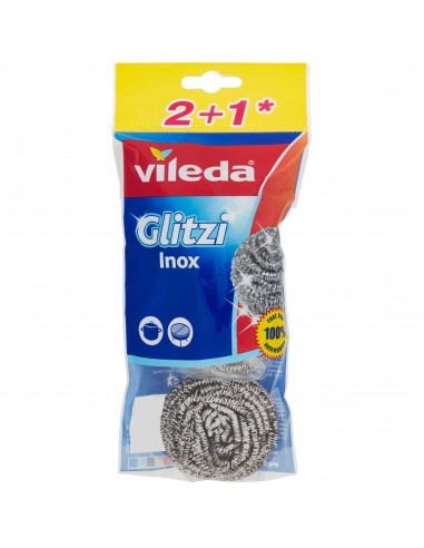 PANNI MICROFIBRA E PAVIMENTI: vendita online VILEDA GLITZI PAGLIETTA INOX SPIRALE 2+1 FHP in offerta