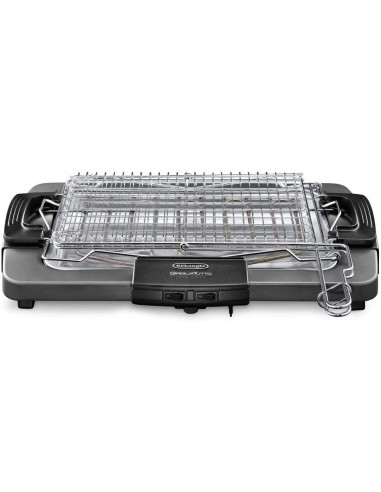 PIASTRE - TOSTAPANE - BISTECCHIERE: vendita online BARBECUE ELETTRICO CON GRIGLIA GIREVOLE BQ80.X DE LONGHI in offerta