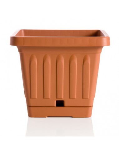 VASI E SOTTO VASI: vendita online VASO TERRA CON SOTTOVASO 40 X 40 CM TERRACOTTA in offerta