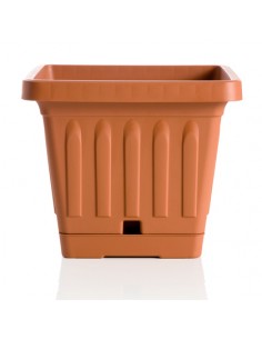 VASI E SOTTO VASI: vendita online VASO TERRA CON SOTTOVASO 40 X 40 CM TERRACOTTA in offerta 2