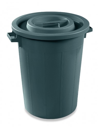 BIDONE IN PLASTICA 50 LT NERO C/COPERCHIO PLASTIME su Shop in Casa