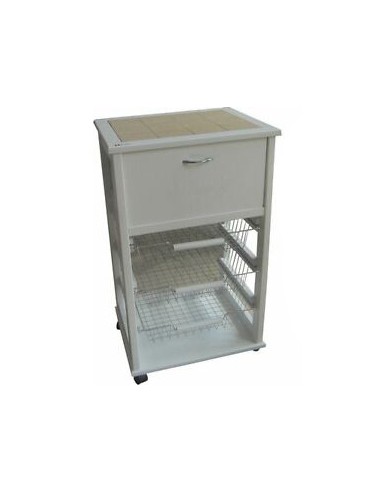 CARRELLI E MENSOLE: vendita online CARRELLO VESUVIO PORTAPANE BIANCO 48X38X83 CM MASLEGNO in offerta