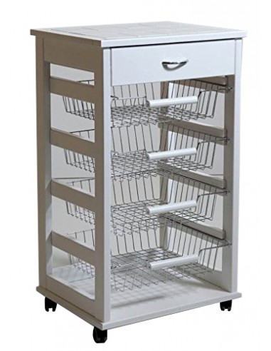 CARRELLI E MENSOLE: vendita online CARRELLO VESUVIO PORTAFRUTTA BIANCO 49X39X83 CM MASLEGNO in offerta