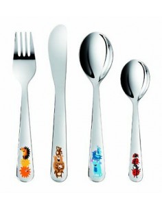 POSATERIA: vendita online TESCOMA SET 4 POSATE PER BAMBINI DECORO ANIMALETTI IN ACCIAIO 668089 in offerta