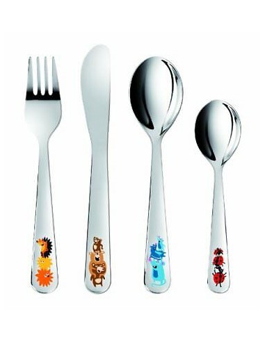 POSATERIA: vendita online TESCOMA SET 4 POSATE PER BAMBINI DECORO ANIMALETTI IN ACCIAIO 668089 in offerta