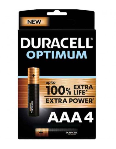 M - FOTO - ACCESSORI - BATTERIE: vendita online DURACELL OPTIMUM BL 4 PILE AAA in offerta