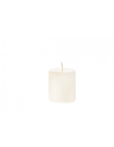 CANDELE: vendita online CANDELA PILLAR " LUCID " H CM 7X D 6,5 COLORE AVORIO ESPOSITORE BIANCO in offerta