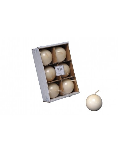 CANDELE: vendita online SET 6 CANDELE 41370 SFERA AVORIO 4,5CM in offerta