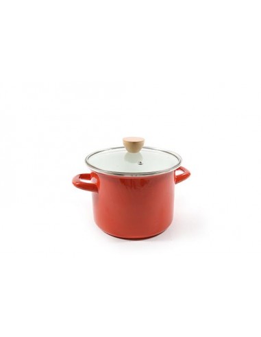 PENTOLE - COPERCHI SMALTO: vendita online PENTOLA 02597 SMALTO ROSSO 20CM CON COPERCHIO in offerta