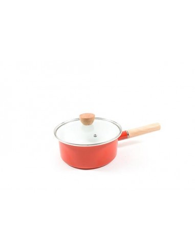 PENTOLE - COPERCHI SMALTO: vendita online CASSERUOLA 02610 SMALTO ROSSO 20CM CON COPERCHIO in offerta