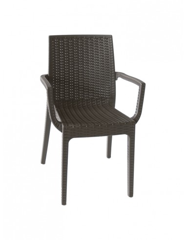 SEDIE: vendita online POLTRONA DAFNE MARRONE SIMIL RATTAN in offerta