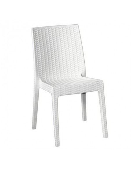 Senza Braccioli Totò Piccinni Sedia Selene Areta in Resina Simil Rattan Impilabile P55xL46xA85 cm 1, Antracite 