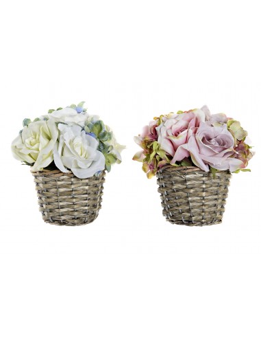 PIANTE E FIORI CON VASO: vendita online FIORE TESSUTO RATTAN 15X15X15CM in offerta