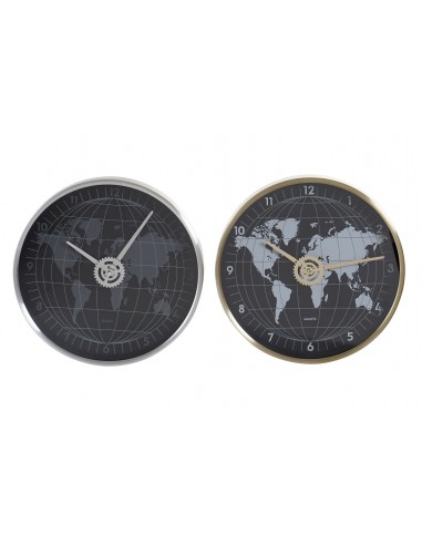 OROLOGI: vendita online OROLOGIO PARETE D30CM MAPPAMONDO ALLUMINIO in offerta