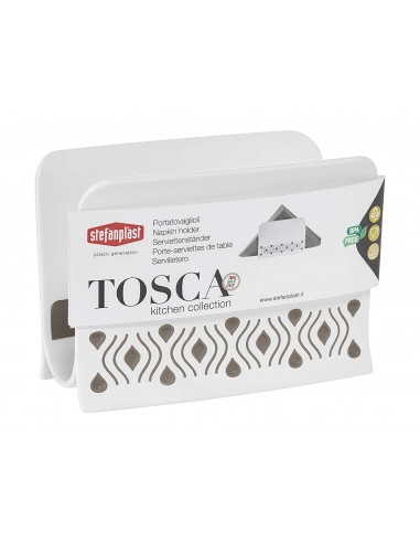 PORTABICCHIERI E PORTATOVAGLIOLI: vendita online PORTATOVAGLIOLI TOSCA BIANCO/TORTORA 7,5x15,5cm 55350 STEFANPLAST in offerta