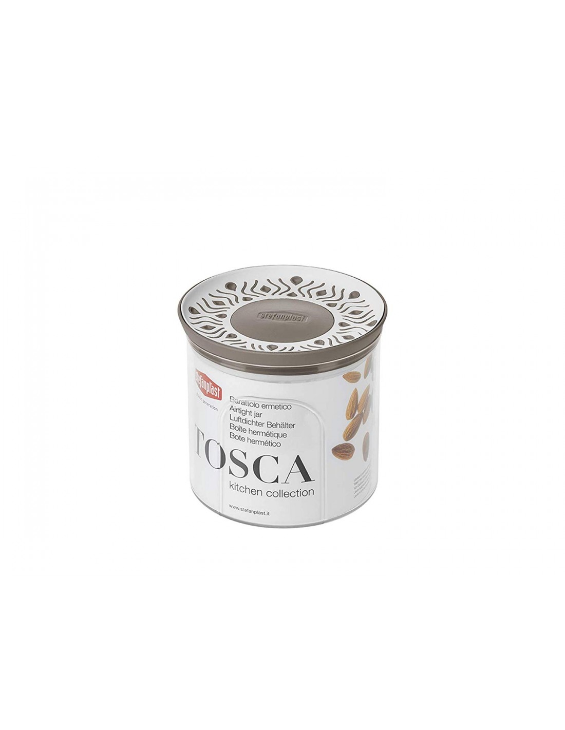 CONTENITORI E BROCCHE: vendita online BARATTOLO TONDO TOSCA 0,7LT BIANCO/TORTORA 55400 STEFANPLAST in offerta
