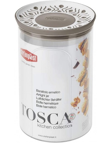 CONTENITORI E BROCCHE: vendita online BARATTOLO 55450 TONDO TOSCA 1,2LT BIANCO/TORTORA in offerta