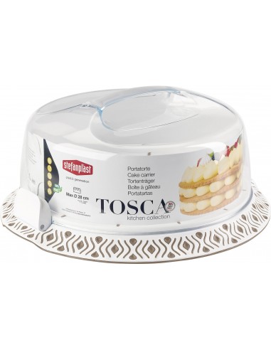 PORTA TORTE - DOLCI: vendita online PORTATORTE TOSCA BIANCO/TORTORA in offerta