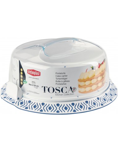 PORTA TORTE - DOLCI: vendita online PORTATORTE TOSCA BIANCO/BLU in offerta