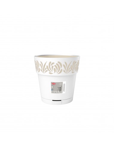 VASI E SOTTO VASI: vendita online VASO OPERA 88300 GAIA D15CM BIANCO/TRAVERTINO in offerta