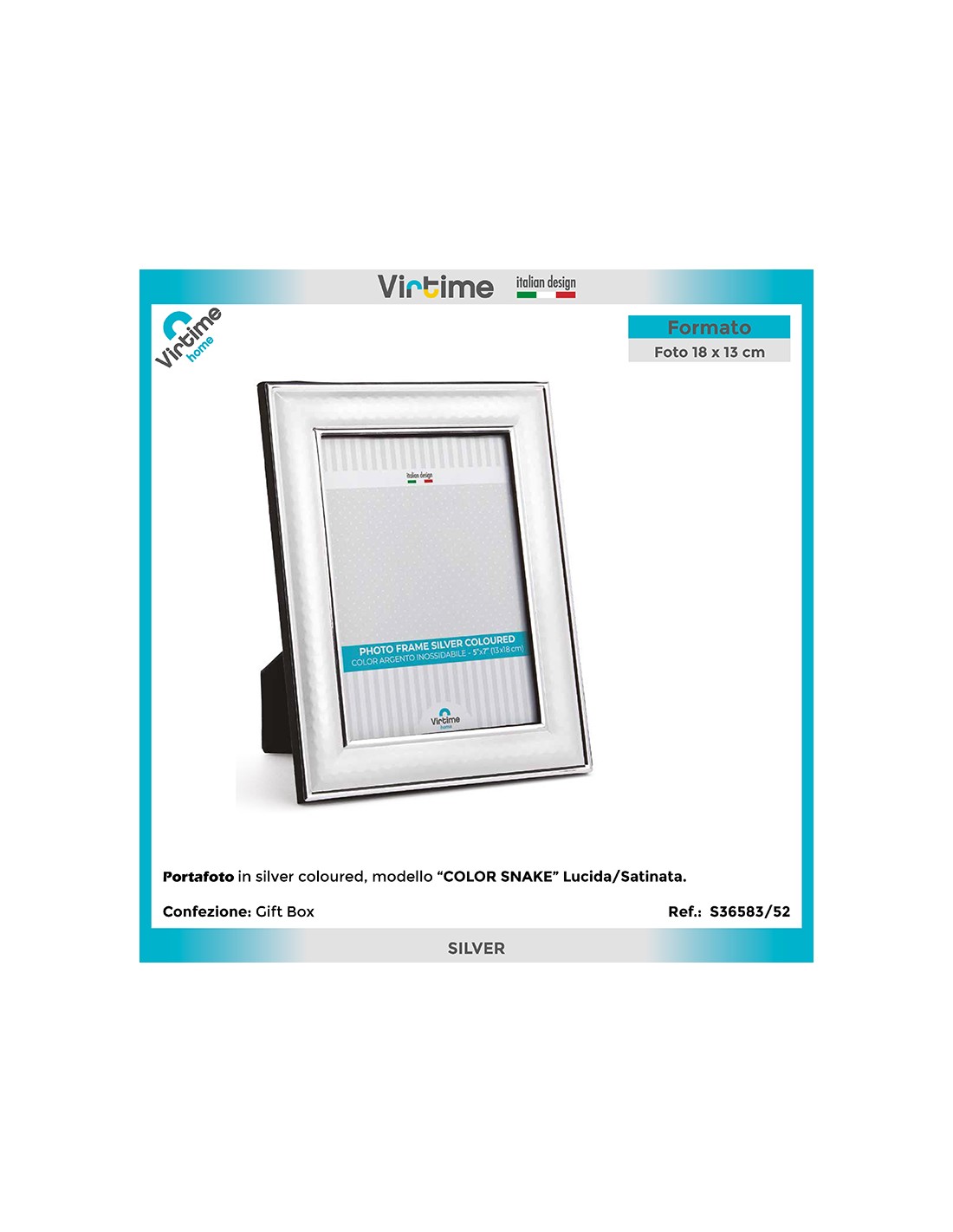 PORTAFOTO E CORNICI: vendita online PORTAFOTO 36583/52 SILVER 13X18CM SNAKE in offerta
