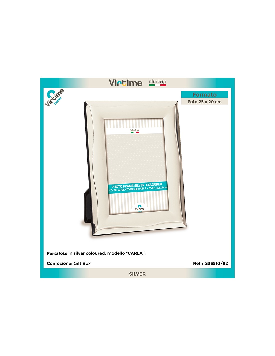 PORTAFOTO E CORNICI: vendita online PORTAFOTO 36585/82 SILVER 20X25CM FLAT in offerta