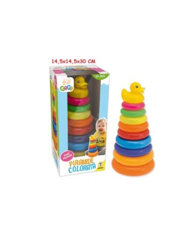 INFANZIA: vendita online GOGO - PIRAMIDE AD ANELLI COLORATA 14.5X29 CM in offerta