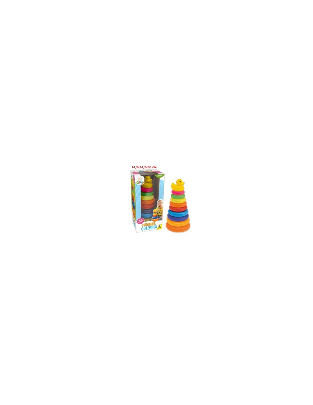 INFANZIA: vendita online GOGO - PIRAMIDE AD ANELLI COLORATA 14.5X29 CM in offerta