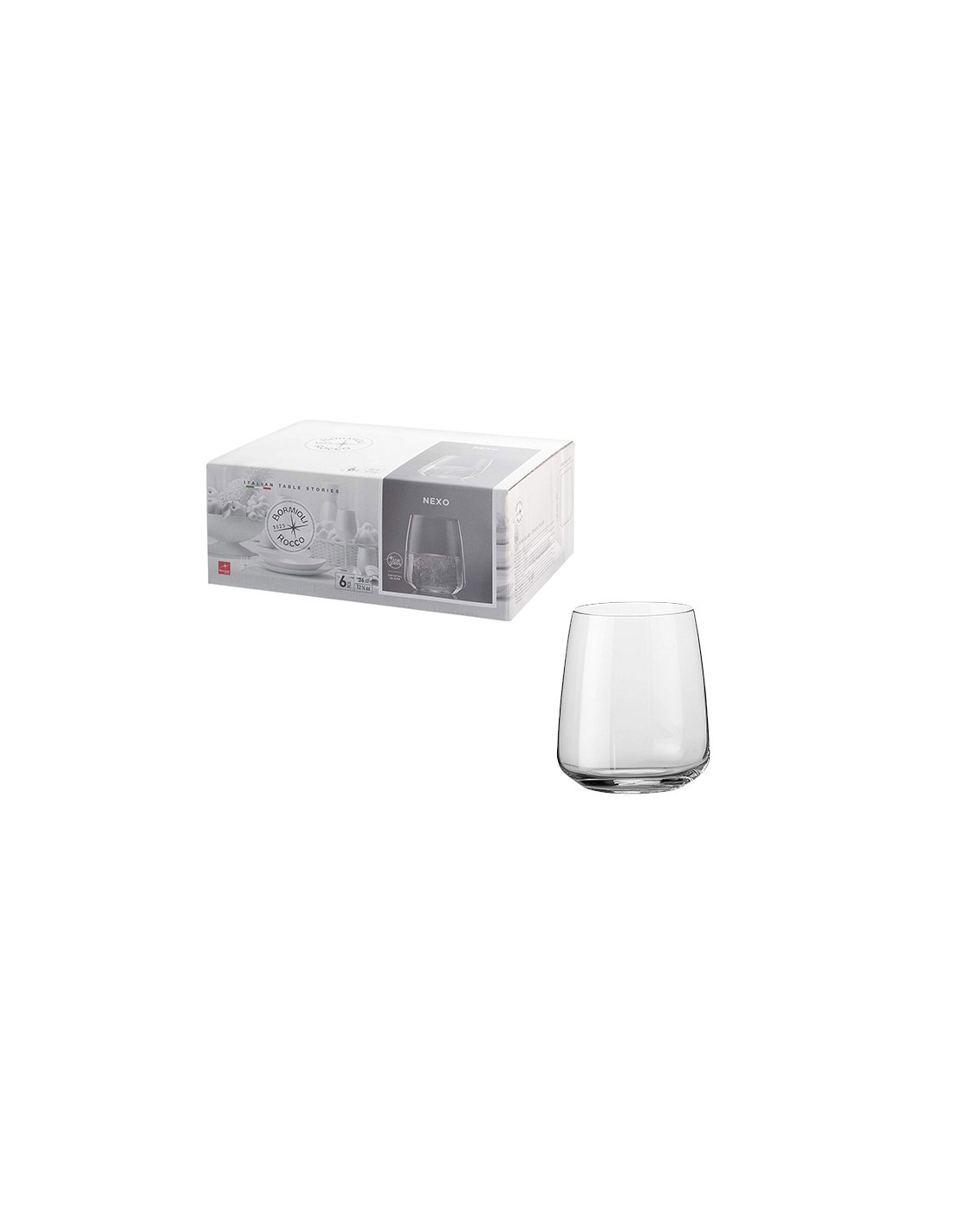 BICCHIERI ACQUA VINO BIBITA: vendita online NEXO CONFEZIONE 6 BICCHIERI ACQUA 36CL D.8,25CM ROCCO BORMIOLI in offerta