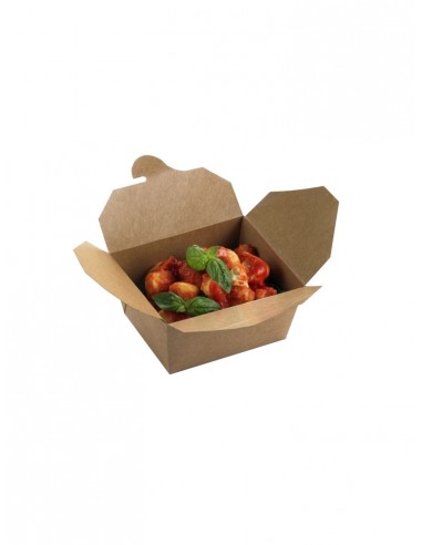 DELIVERY E TAKE AWAY: vendita online KRAFT CONFEZIONE 40 SCATOLE MONOUSO CHIUSE CM.21X16 H.9 AVANA/BIANCO in offerta