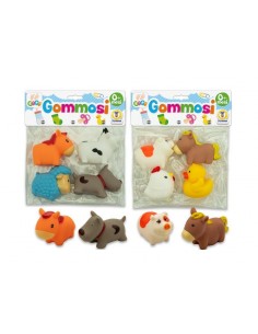 INFANZIA: vendita online GOGO 66778 GOMMOSI 4PZ ANIMALI DELLA FATTORIA in offerta