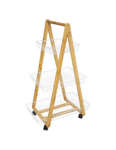 CARRELLI E MENSOLE: vendita online CARRELLO 174682A 3P BAMBOO/BIANCO in offerta