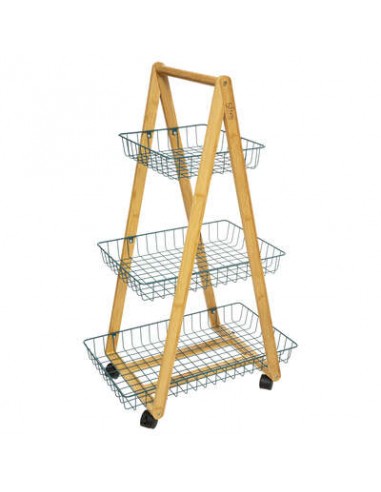 CARRELLI E MENSOLE: vendita online CARRELLO 174682D 3P BAMBOO/PETROLIO in offerta