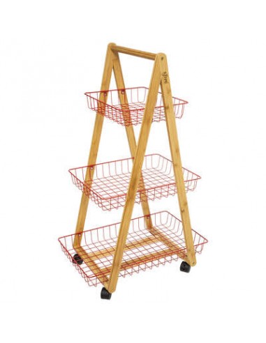 CARRELLI E MENSOLE: vendita online CARRELLO 174682E 3P BAMBOO/ROSA in offerta