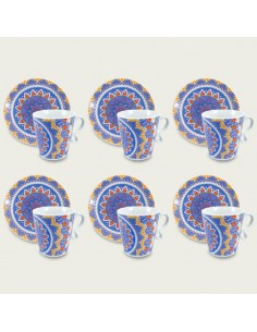 TAZZE CAFFE' E LATTE: vendita online CONF 6 TAZZE KYOTO 56982 CON PIATTO BLU in offerta