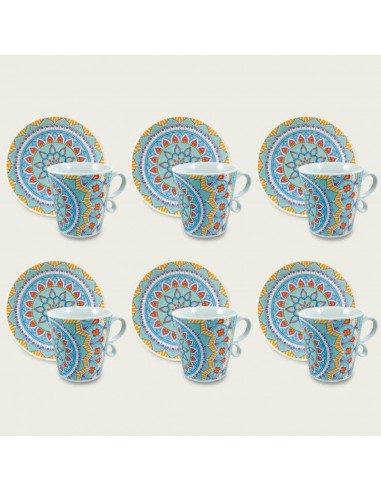 TAZZE CAFFE' E LATTE: vendita online CONF 6TAZZE KYOTO 56977 CON PIATTO TIFFANY in offerta