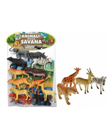 PRESCOLARI: vendita online GEO NATURE 70305 CONF 12 ANIMALI SAVANA CON POSTER in offerta