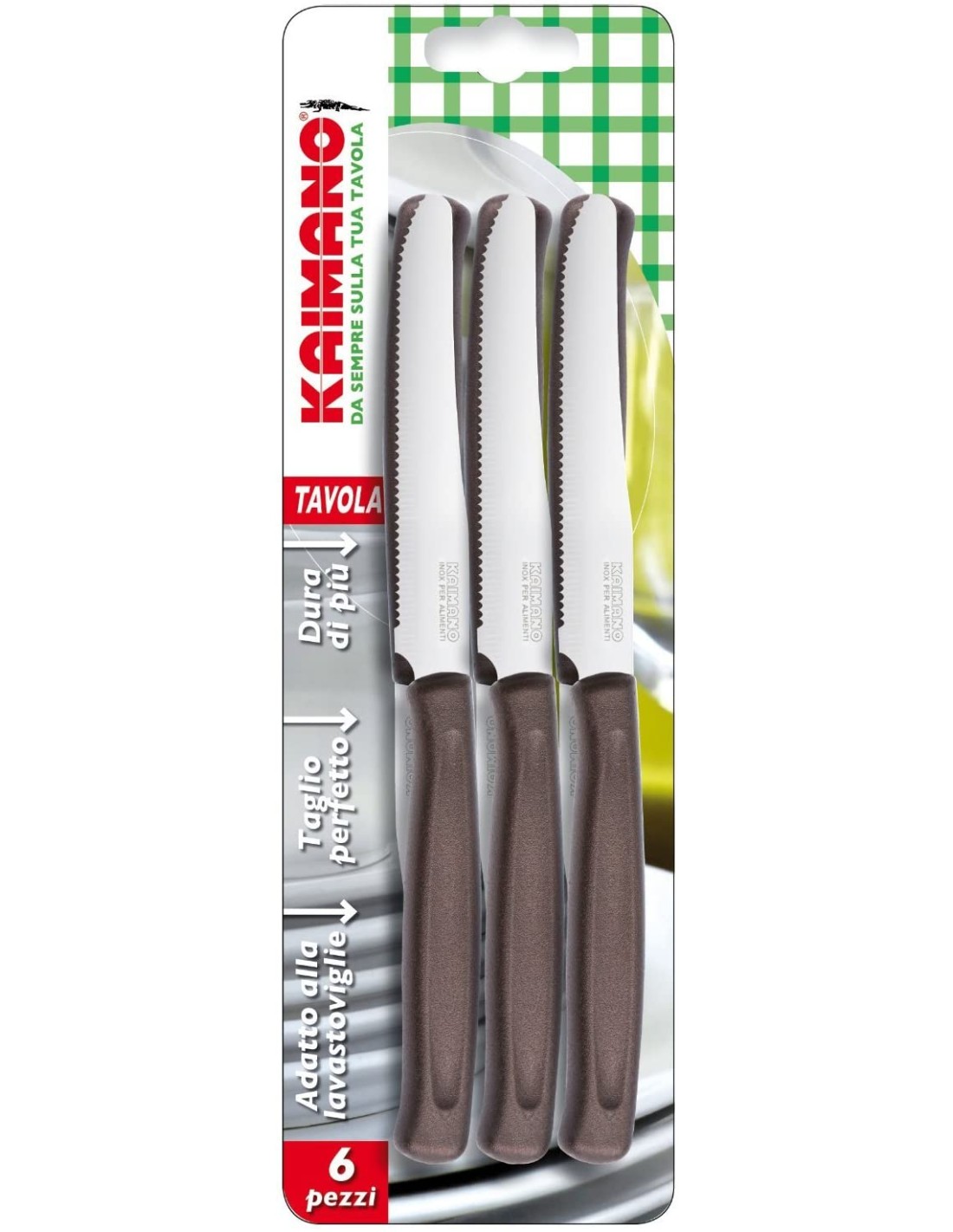 COLTELLI TAVOLA: vendita online KAIMANO COLTELLO TAVOLA SET 6 PZ COLORI ASSORTITI in offerta