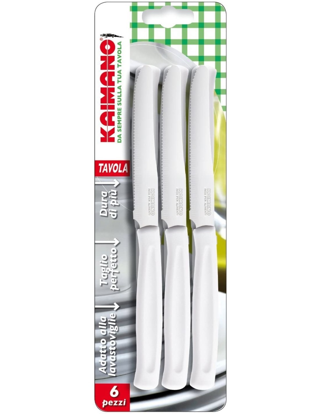 COLTELLI TAVOLA: vendita online KAIMANO COLTELLO TAVOLA SET 6 PZ COLORI ASSORTITI in offerta