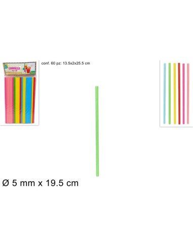 MONOUSO: vendita online CONF 60 CANNUCCE 57400 19,5CM COLORATE in offerta