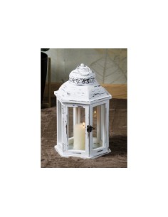 LANTERNE: vendita online LANTERNA 60165 PORTACANDELA LEGNO/FERRO 24X24X36CM in offerta