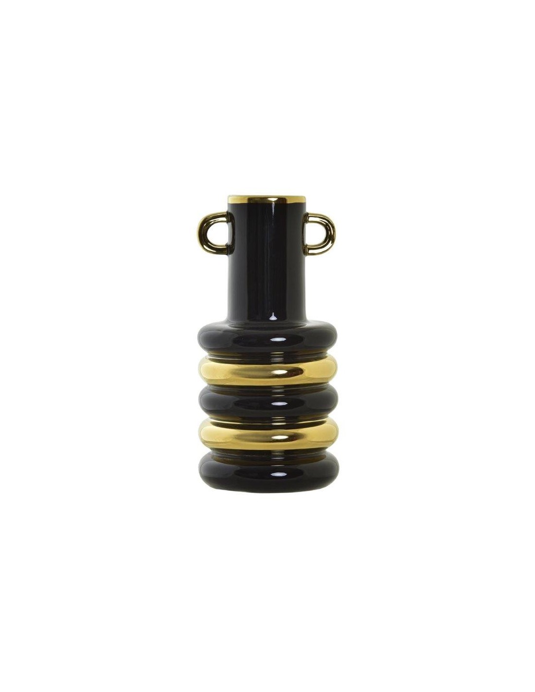 VASI D'ARREDO: vendita online VASO JR194623 PORCELLANA 15X15X29 NERO/ORO in offerta